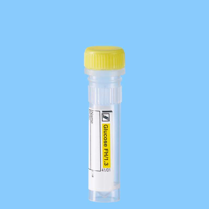 Microtube 1,3 ml Glycémie bouchon jaune à visser x 1000