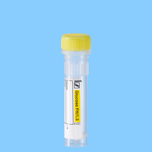Microtube 1,3 ml Glycémie bouchon jaune à visser x 1000