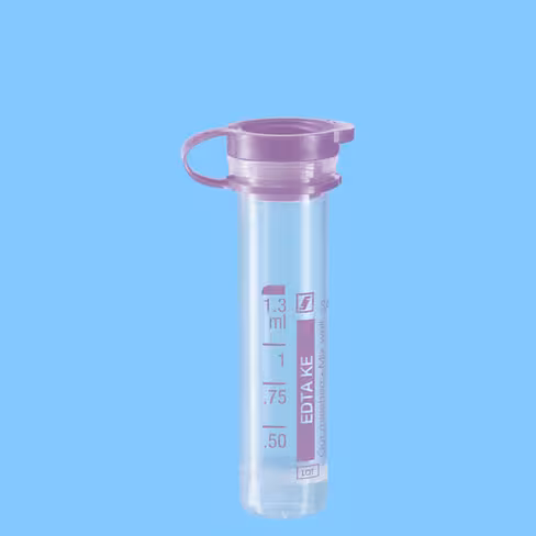 Microtube 1,3 ml EDTA K3 bouchon pression mauve attaché étiquette x 1000