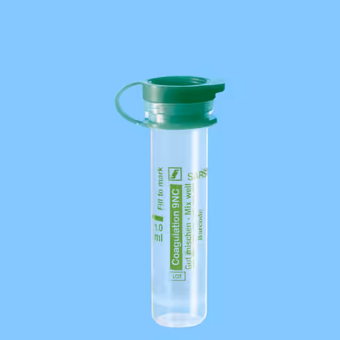 Microtube 1 ml Citrate-Coag bouchon pression attaché vert étiquette transparente x 1000