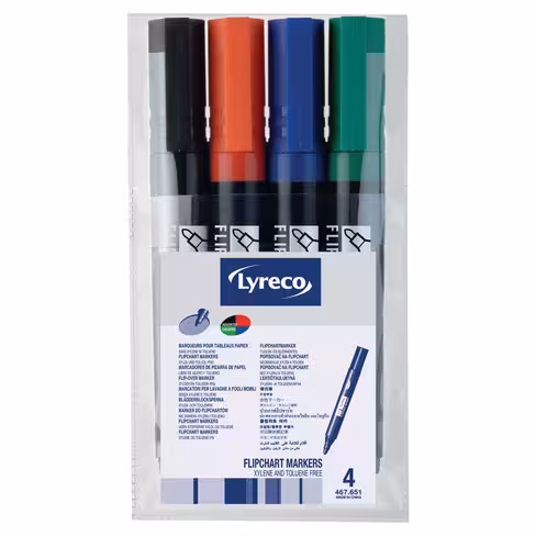 Marqueur permanent Lyreco - pointe ogive moyenne - par 4