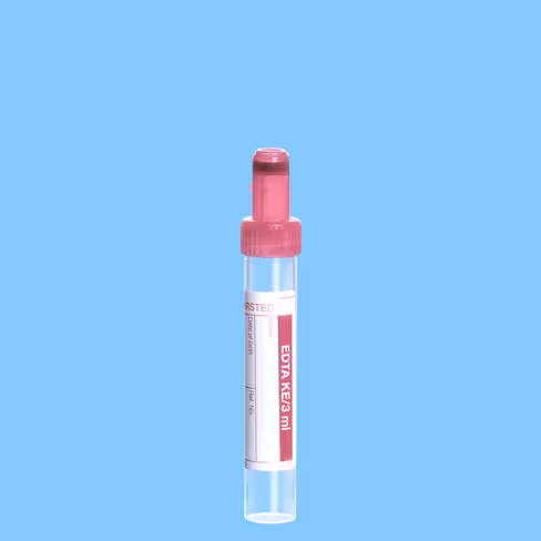 Tube 3 ml 66/11,5 EDTA K3 bouchon rouge perçable étiquette x 2000