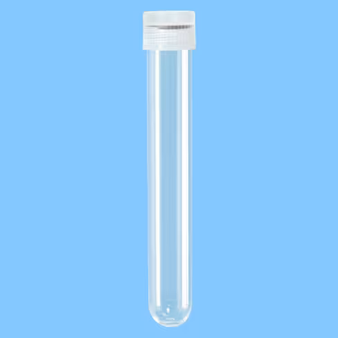 Tube 13 ml 101/16,5 PP fond rond bouchon vissé naturel joint torique stérile x 500