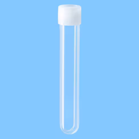 Tube 13 ml 100/16 PP fond rond bouchon vissé incolore stérile x 500