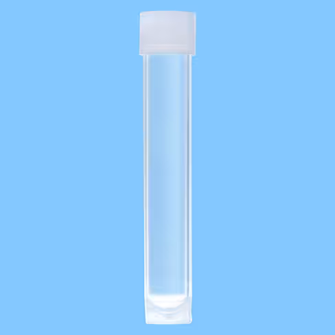 Tube 13 ml 100/16 PP à jupe fond rond bouchon vissé incolore stérile x 500