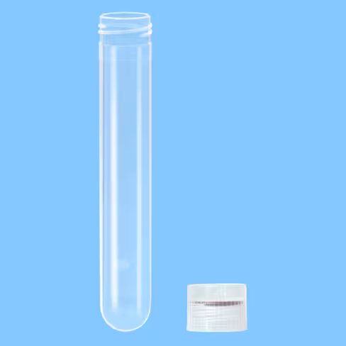 Tube 13 ml 101/16,5 PP fond rond bouchon à visser naturel joint torique x 1000