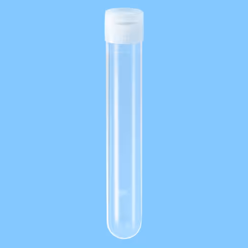 Tube 13 ml 101/16,5 PP fond rond bouchon vissé naturel x 1000