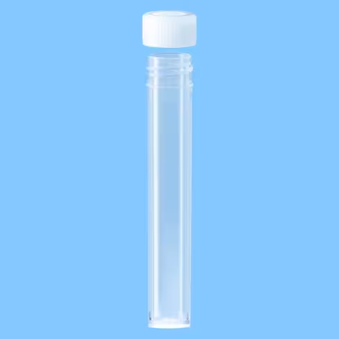 Tube 7 ml, 82/13, PP, fond plat, bouchon à visser séparé x 1000