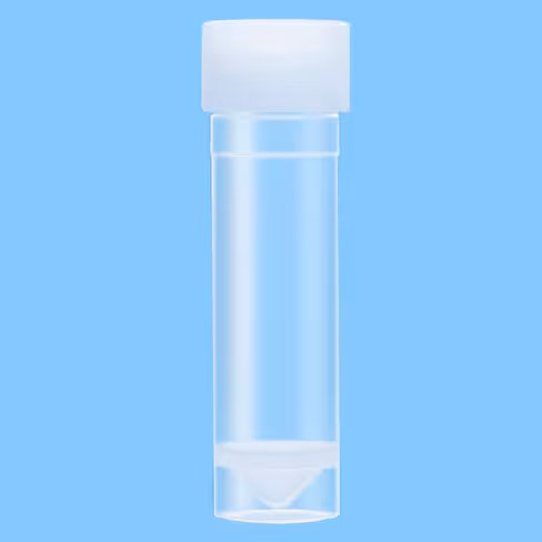 Tube 5 ml 57/15 PP cônique à jupe bouchon vissé stérile x 1000