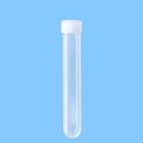 Tube 10 ml 92/15,3 PP fond rond bouchon vissé x 1000