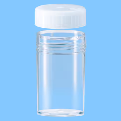 Tube 25 ml 54/27 PS fond plat bouchon à visser x 500