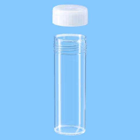 Tube 30 ml 80/27 PC fond plat bouchon à visser x 500