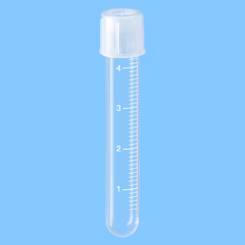 Tube 5 ml 75/12 PS gradué aplat cape d aération emballage unitaire stérile x 500