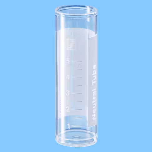 Tube 7 ml 50/16 PS fond plat aplat gradué x 2000