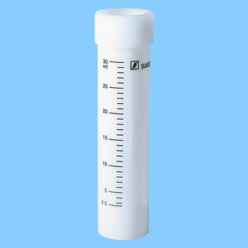 Tube 30 ml 107/25 PP fond conique à jupe blanc opaque aux UV x 500