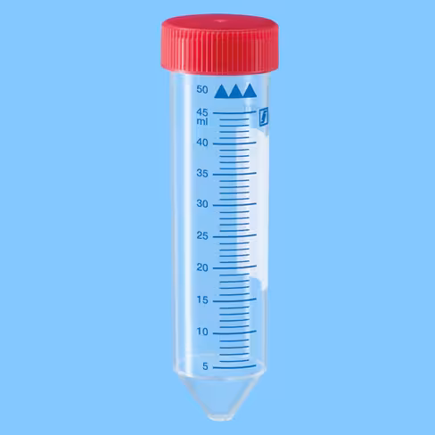 Tube 50 ml 114/28 conique PP aplat gradué 25/sac stérile apyrogène x 300