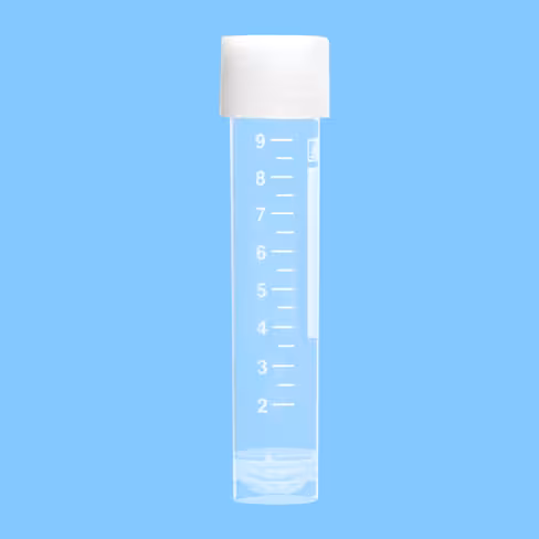 Tube 10 ml gradué avec aplat 79 x 16 PP stérile cape à vis avec jupe x 1000