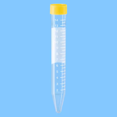 Tube 15 ml 120/17 PS fond conique aplat gradué emballage stérile individuel x 500