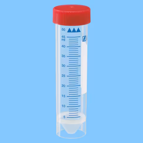 Tube 50 ml 115/28 PP à jupe conique aplat gradué 25/sac stérile apyrogène x 300