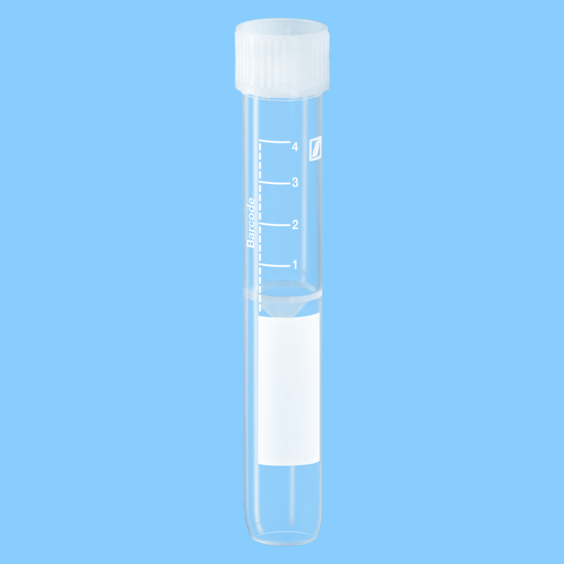 Tube 6 ml 92/15,3 PP fond cônique à mi-hauteur aplat gradué base arrondie x 1000