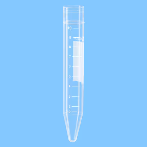 Tube 10 ml PP 100/16 gradué aplat conique x 1000