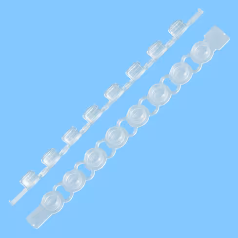 Barrette 8 bouchons plats pour plaque PCR x 300