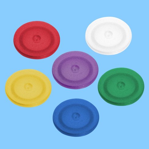 Pastille d'identification pour tube à visser d. 16 mm, 6 couleurs panachées x 3000