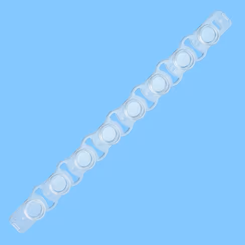 Barrette 8 bouchons plats pour tubes 72,985 xxx x 480