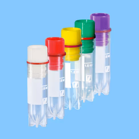 Cryotube CryoPure 1,6 ml cape à pas de vis interne joint torique siliconé coloris assortis x 2000