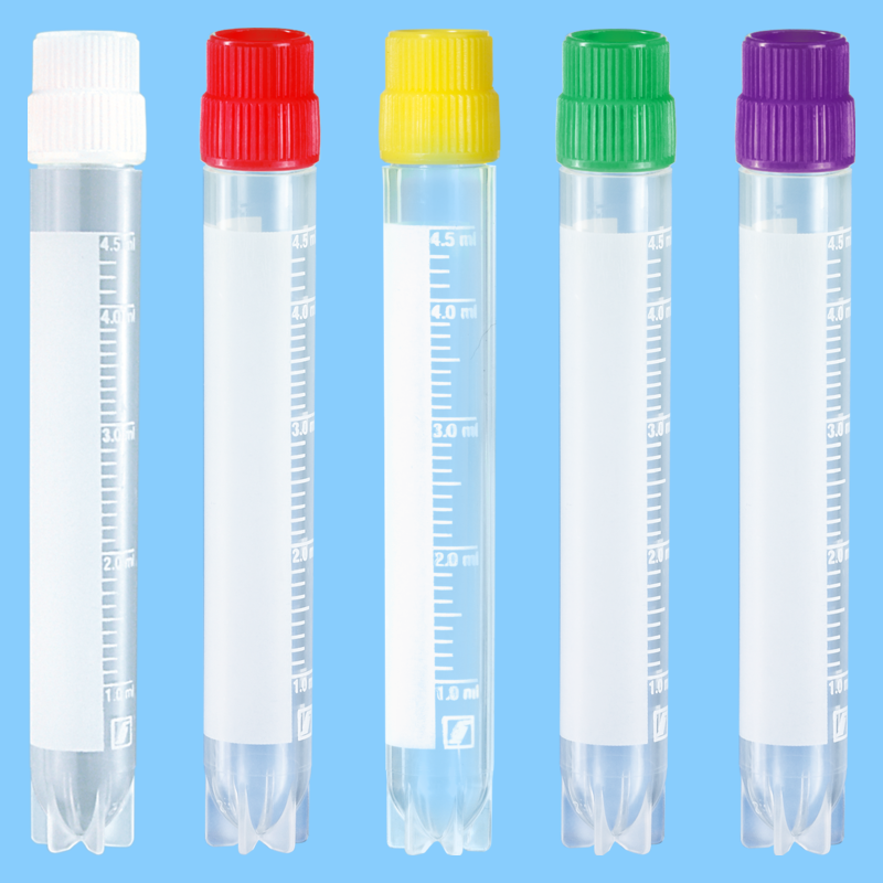 Cryotube CryoPure 4,5 ml cape à pas de vis externe coloris assortis x 1000
