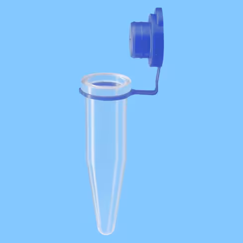Microtube 1,5 ml PP fond conique bouchon pression PE attaché bleu x 5000