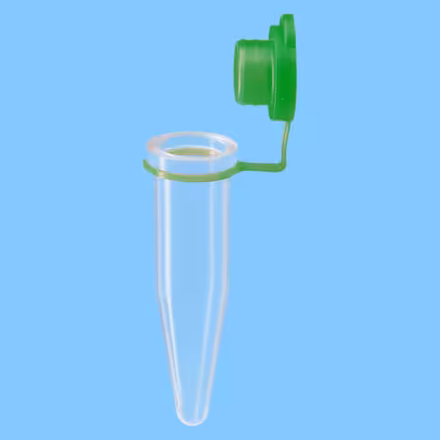 Microtube 1,5 ml PP fond conique bouchon pression PE attaché vert x 5000