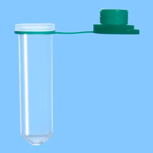 Microtube 2 ml PP fond conique bouchon pression PE attaché vert x 5000