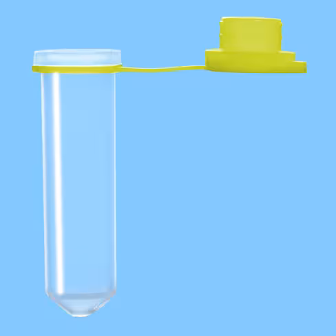 Microtube 2 ml PP fond conique bouchon pression PE attaché jaune x 5000