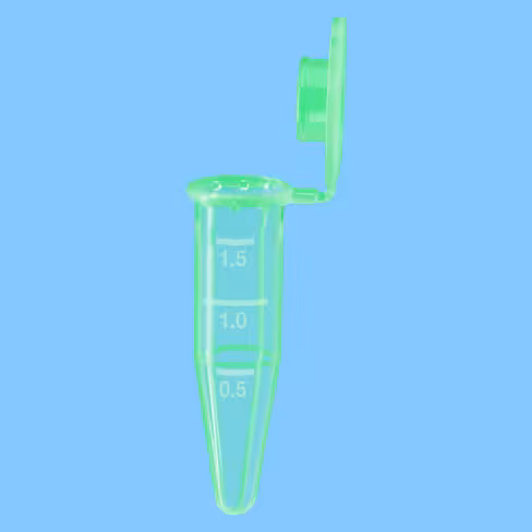 Microtube 1,5 ml PP HT gradué vert conique SafeCap x 5000