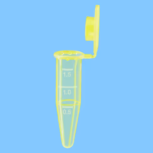 Microtube 1,5 ml PP HT gradué jaune conique SafeCap x 5000