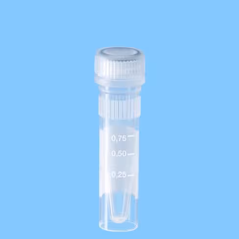 Microtube 1.5 ml PP fond conique à jupe bouchon vissé faible rétention en protéine PCRPT x 1000