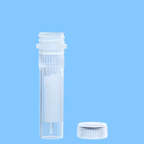 Microtube 0,5 ml PP fond conique à jupe aplat blanc bouchon à visser x 5000