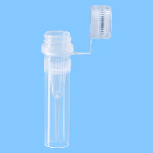 Microtube 0,5 ml PP fond conique à jupe bouchon attaché à visser x 5000