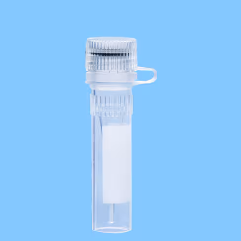 Microtube 0,5 ml PP fond conique à jupe aplat blanc bouchon attaché vissé stérile x 1000