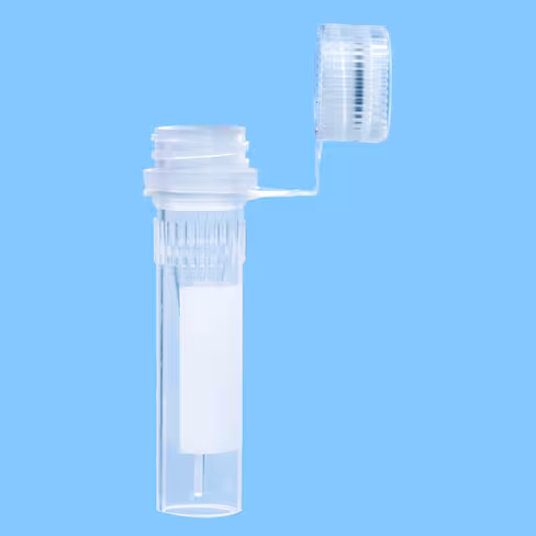 Microtube 0,5 ml PP fond conique à jupe aplat blanc bouchon attaché à visser x 5000