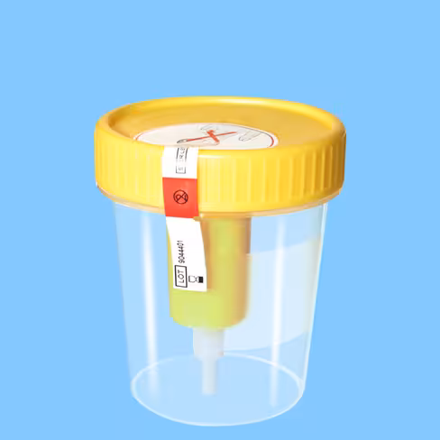 Flacon 100 ml PP stérile étiquette d inviolabilité + dispositif V-Monovette intégré x 200