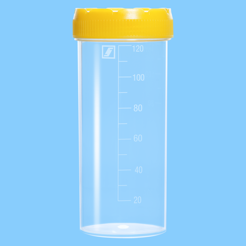 Flacon 120 ml 107/44 PP stérile gradué de 10 à 120 ml x 250