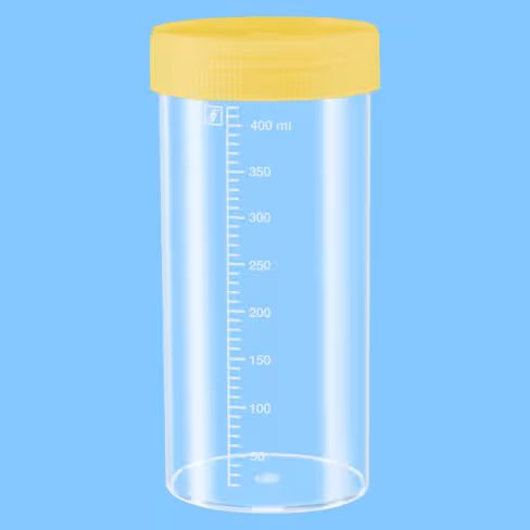 Flacon 500 ml, 150/70, PP gradué de 10 à 420 ml stérile x 80
