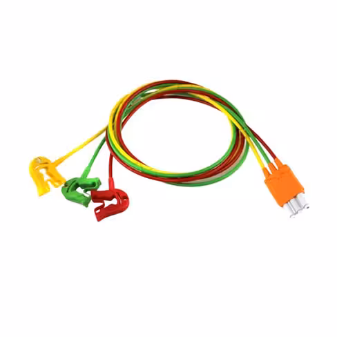 Câble IEC 3 brins à pince blindé - pour moniteur Philips Intellivue - l. 90 cm - 1 boite de 5 unités