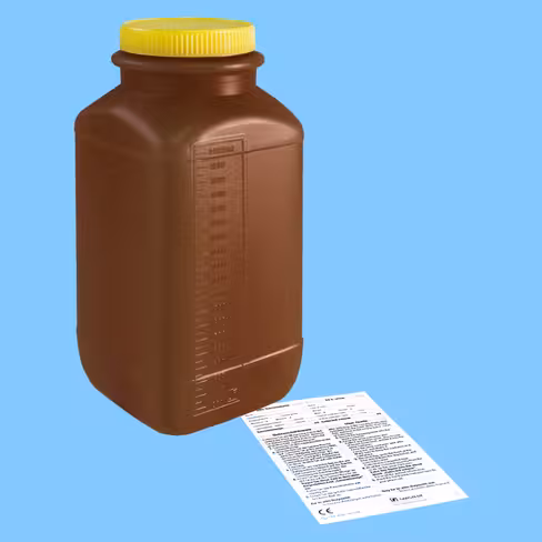 Flacon à urine de 24 heures 2 l gradué opaque aux UV étiquette x 30