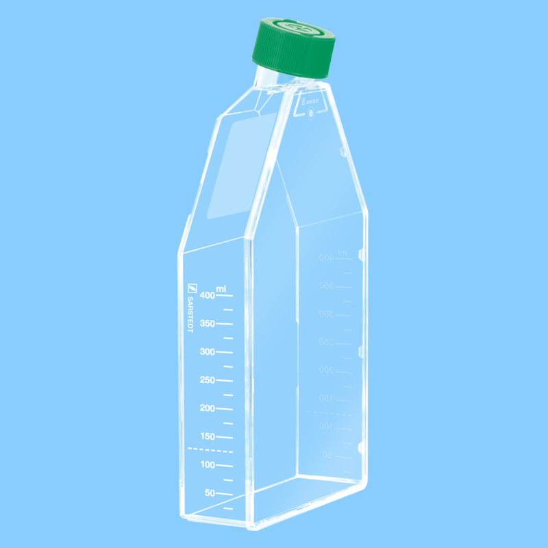 Flacon culture cellulaire T175 gamme verte cellules en suspension col incliné bouchon 2 positions O/F x 40