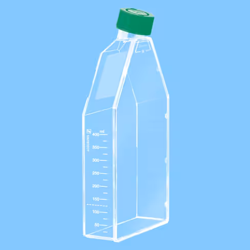 Flacon culture cellulaire T175 gamme verte cellules en suspension col incliné bouchon filtrant x 40
