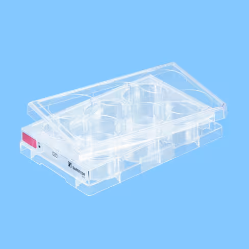 Plaque 6 puits pour culture cellulaire par 5 fond plat gamme rouge cellules adhérentes x 100