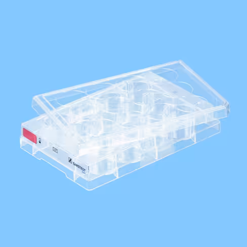 Plaque 12 puits pour culture cellulaire par 5 fond plat gamme rouge cellules adhérentes x 100
